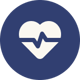 Blue heart monitor icon. Blue heart monitor icon.