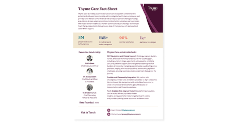 Thyme Care Fact Sheet