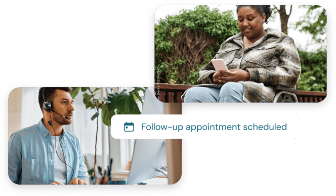 Thyme Care supporting patient to schedule a follow-up appointment