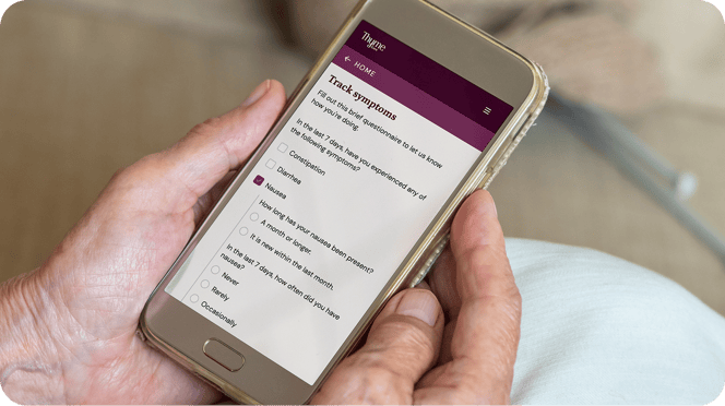 Thyme Care member tracking their symptoms proactively