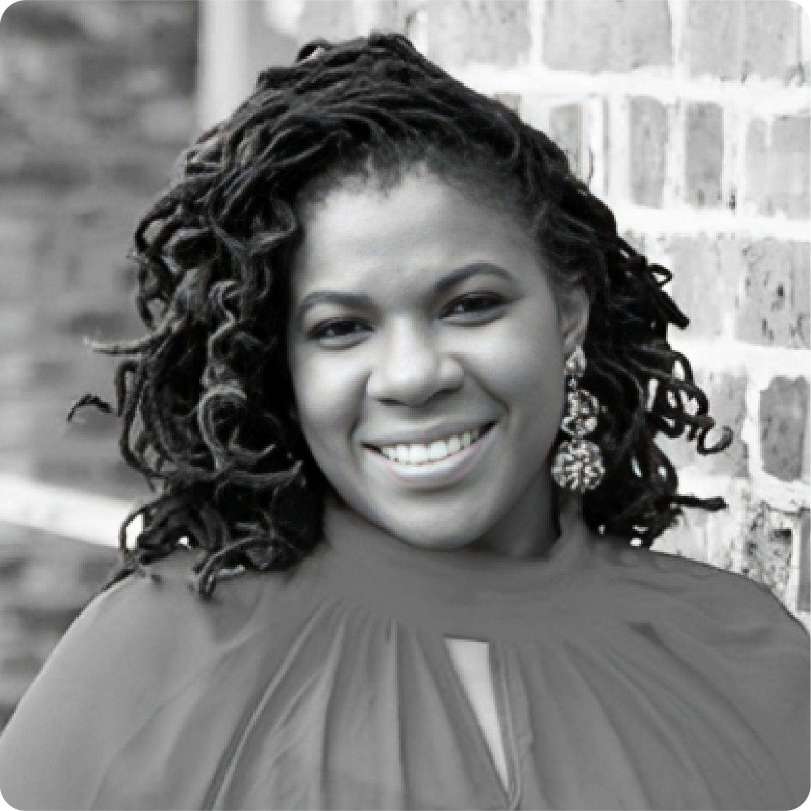 Stephanie Broussard headshot in black & white